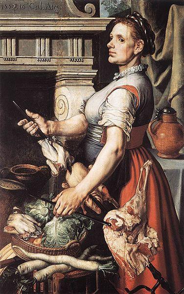 Pieter Aertsen Cook in front of the Stove